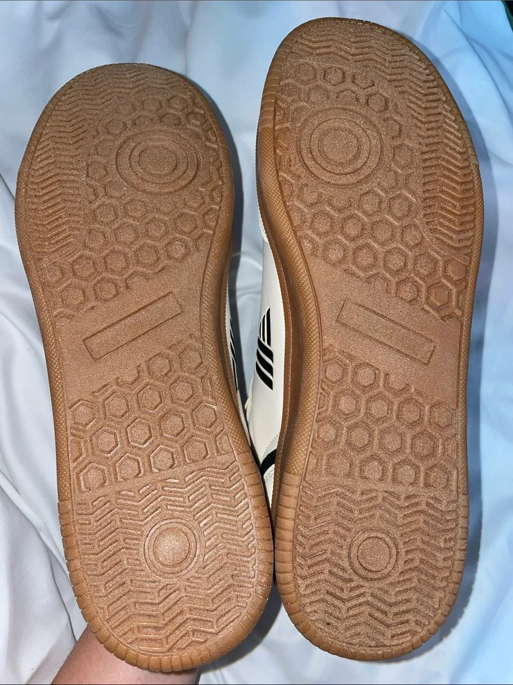 ALDI GEAR Cream Sneaker with Black Logo Size 12